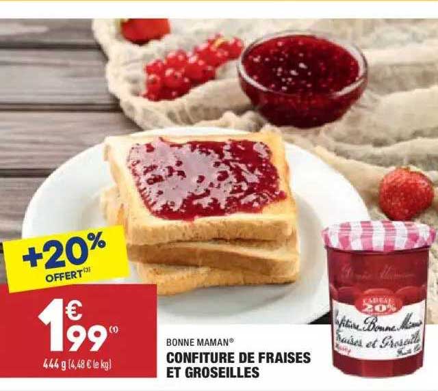 bonne maman confiture de fraises et groseilles