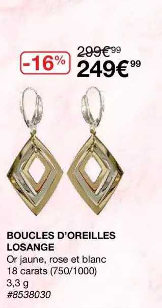boucles d'oreilles losange