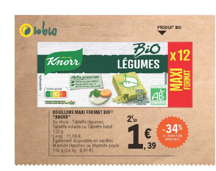 bouillons maxi format bio "knorr"