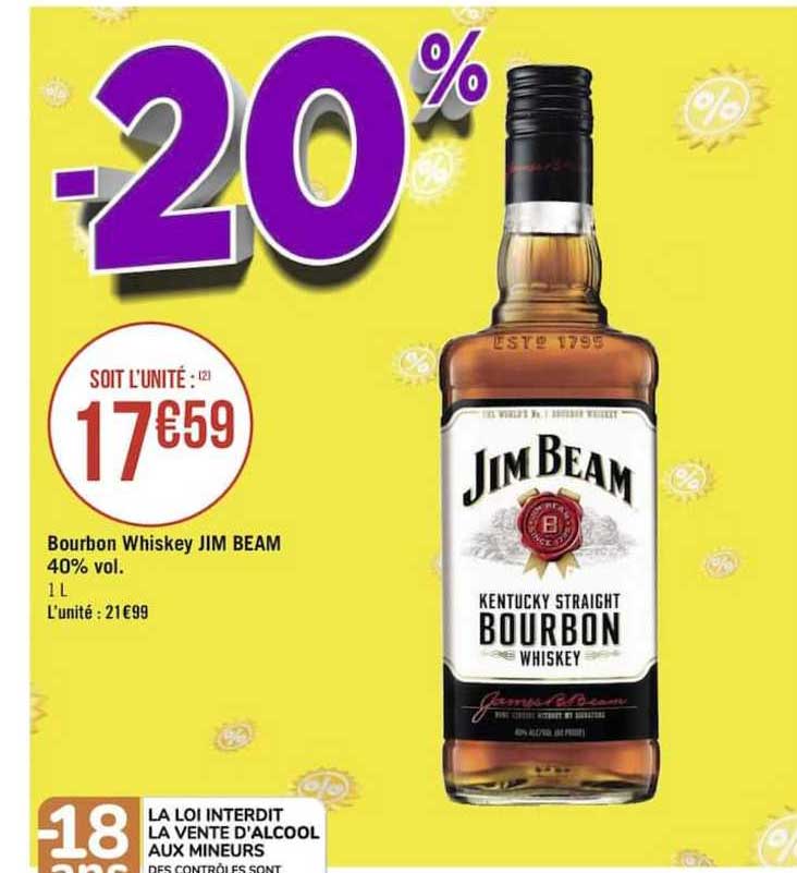 bourbon whiskey jim beam 40% vol.