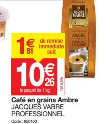 Cafe En Grains Ambre Jacques Vabre Professionnel