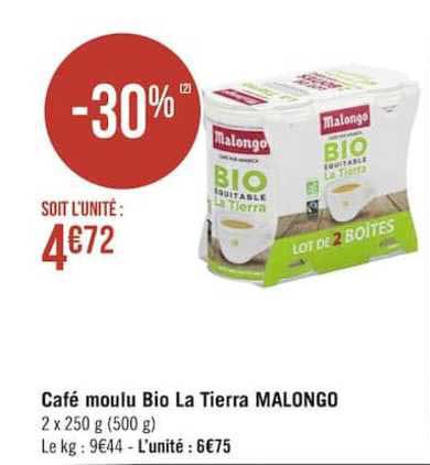café moulu bio la tierra malongo