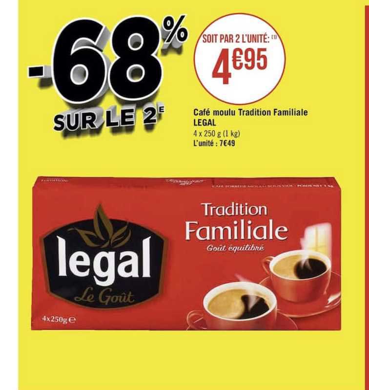 Café Moulu Tradition Familiale Legal -68% Sur Le 2e