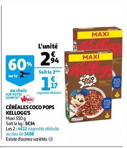céréales coco pops kellogg's