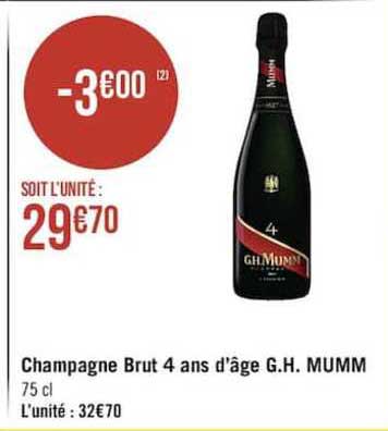 champagne brut 4 ans d'âge g.h. mumm