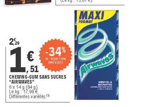 chewing-gum sans sucres "airwaves"