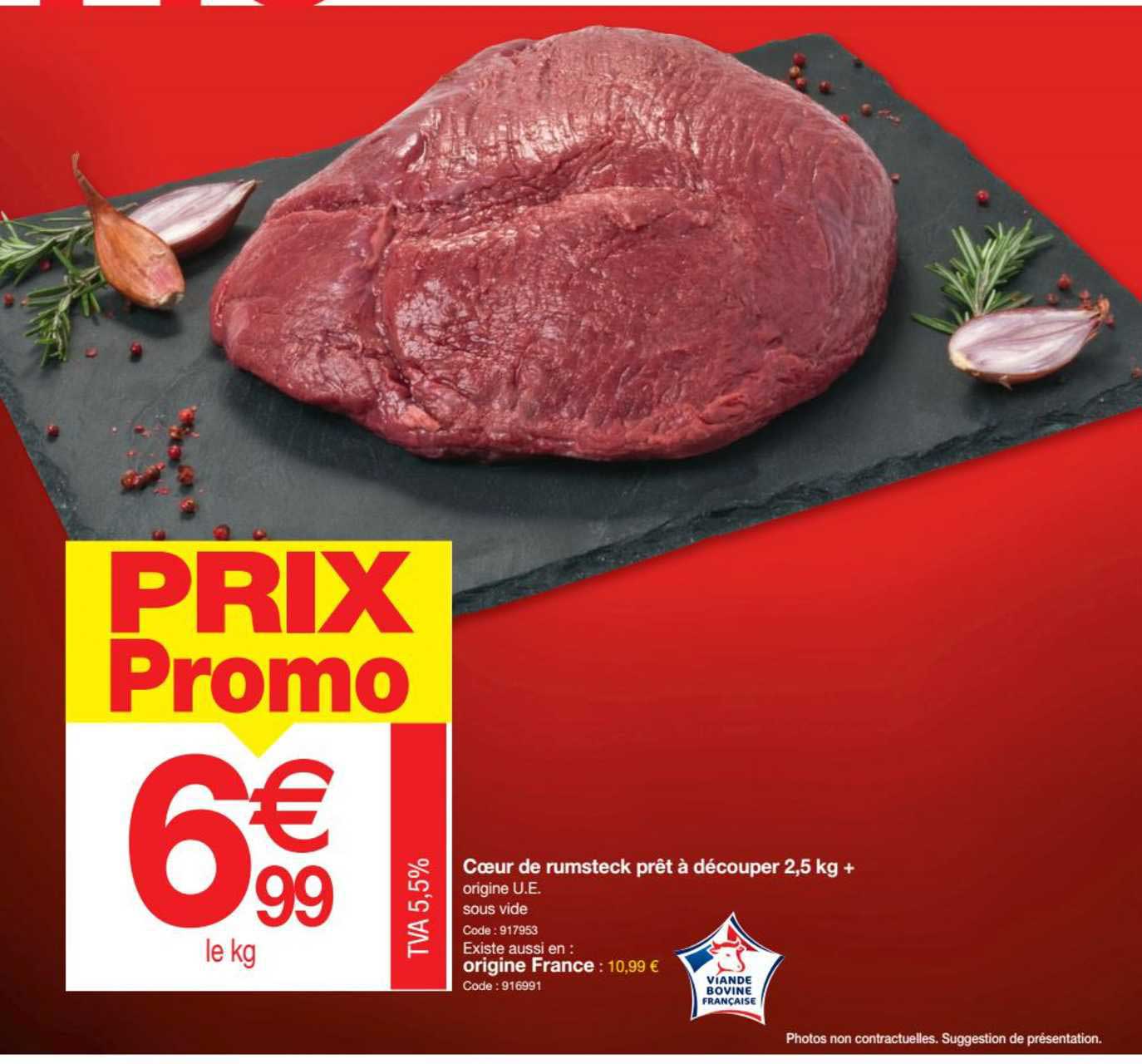 Coeur De Rumsteck Prêt à Découper 2,5 Kg