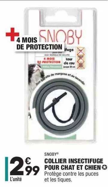 collier insectifuge pour chat et chien snoby