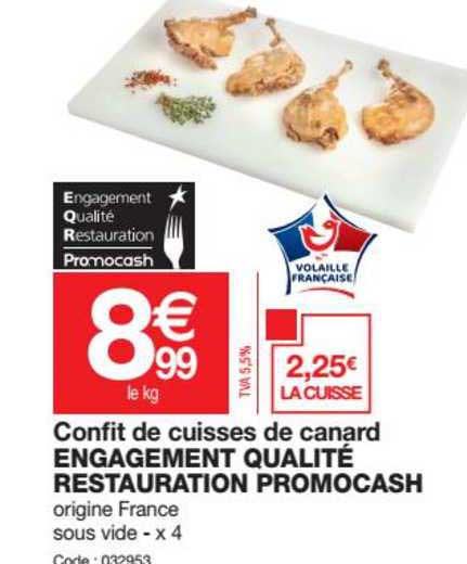 confit de cuisses de canard engagement qualite restauration promocash