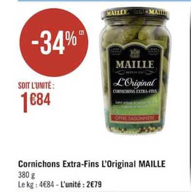 Cornichons Extra-fins L'original Maille