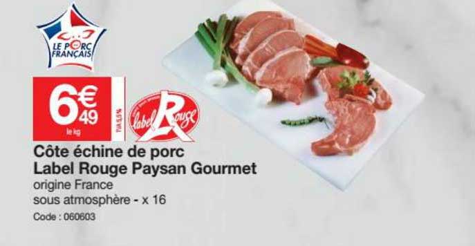 côte échine de porc label rouge paysan gourmet