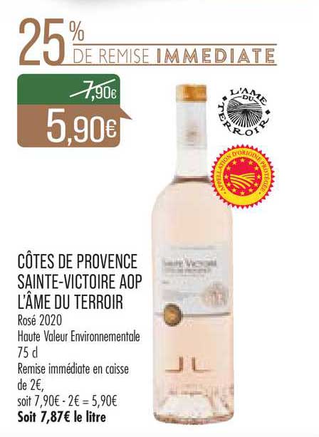 côtes de provence sainte-victoire aop l'âme du terroir 25% de remise immédiate