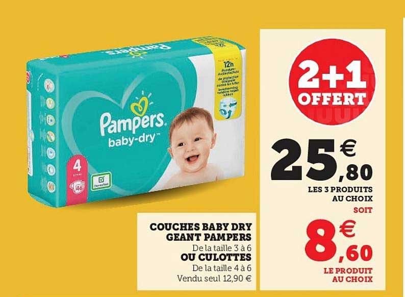 Couches Baby Dry Geant Pampers