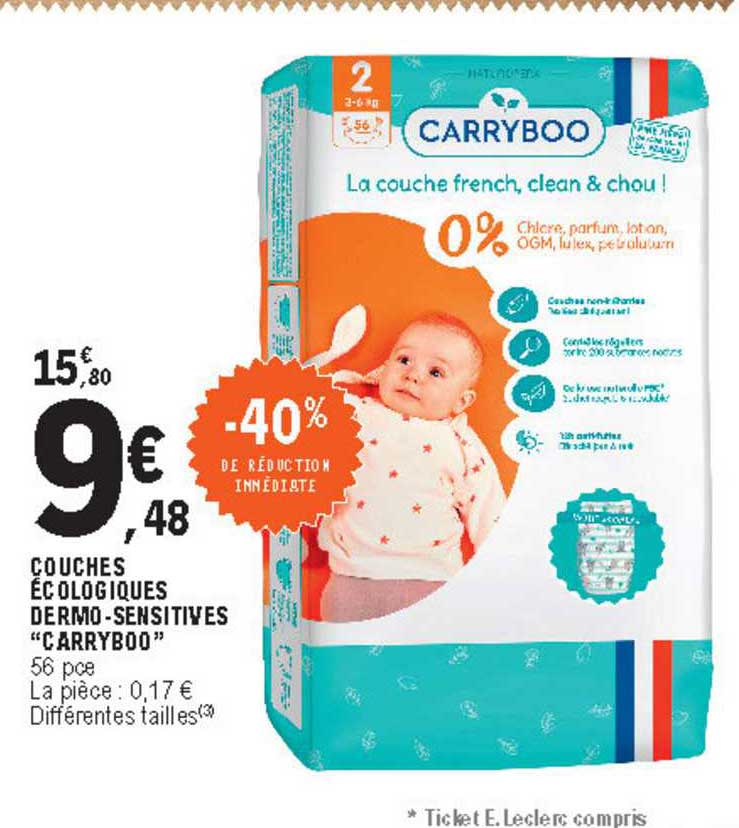 Couches écologiques Dermo-sensitives "carryboo"