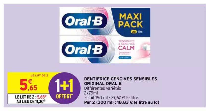 dentifrice gencives sensibles original oral b
