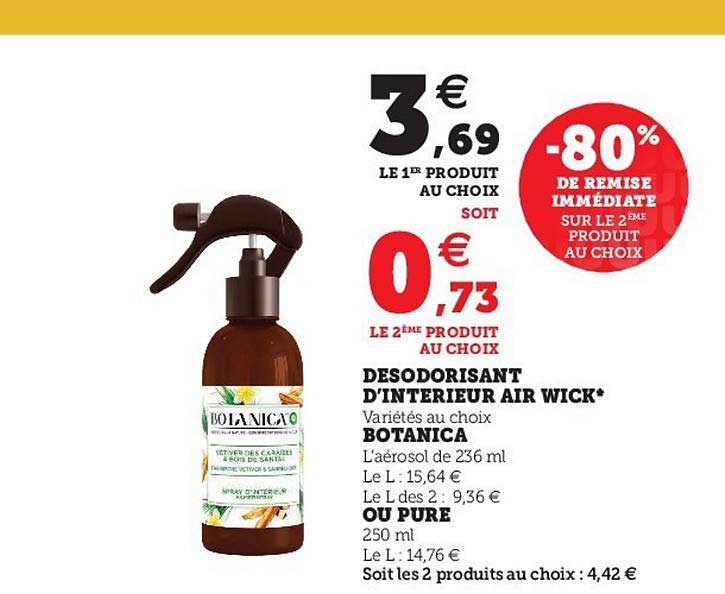 desodorisant d'interieur air wick botanica