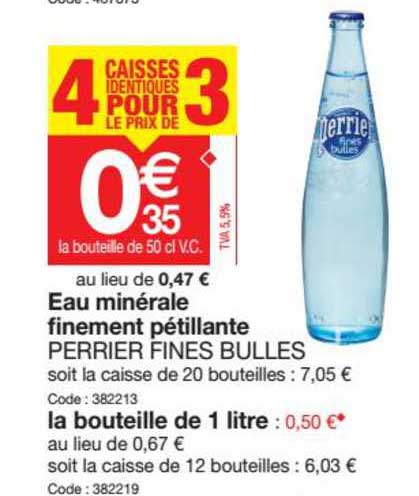 eau minérale finement pétillante perrier fines bulles