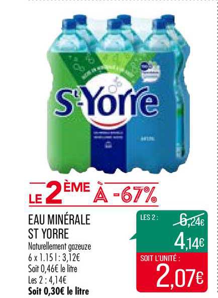 Eau Minérale St Yorre Le 2ème à -67%