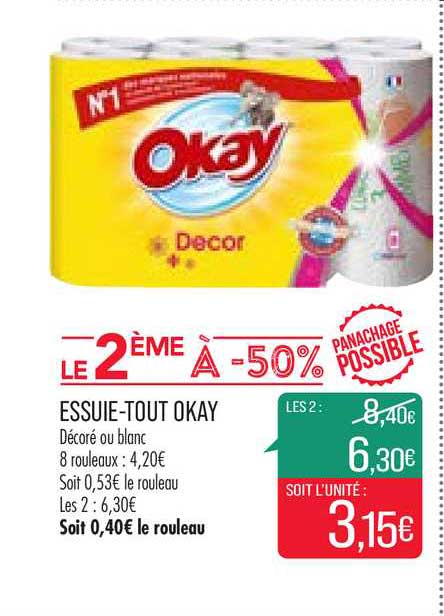 Essuie-tout Okay Le 2ème à -50%