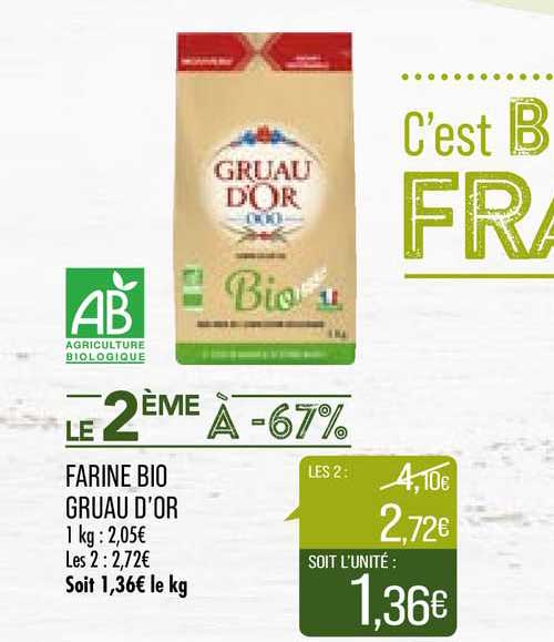 farine bio gruau d'or le 2ème à -67%