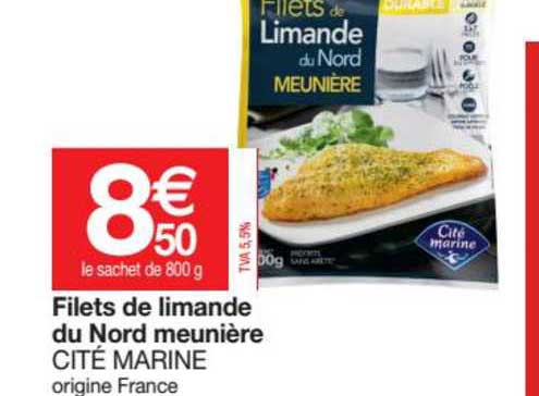 filets de limande du nord meuniere cite marine