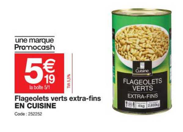 flageolets verts extra-fins en cuisine