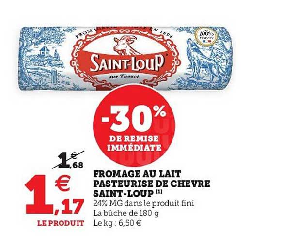 fromage au lait pasteurise de chevre saint-loup