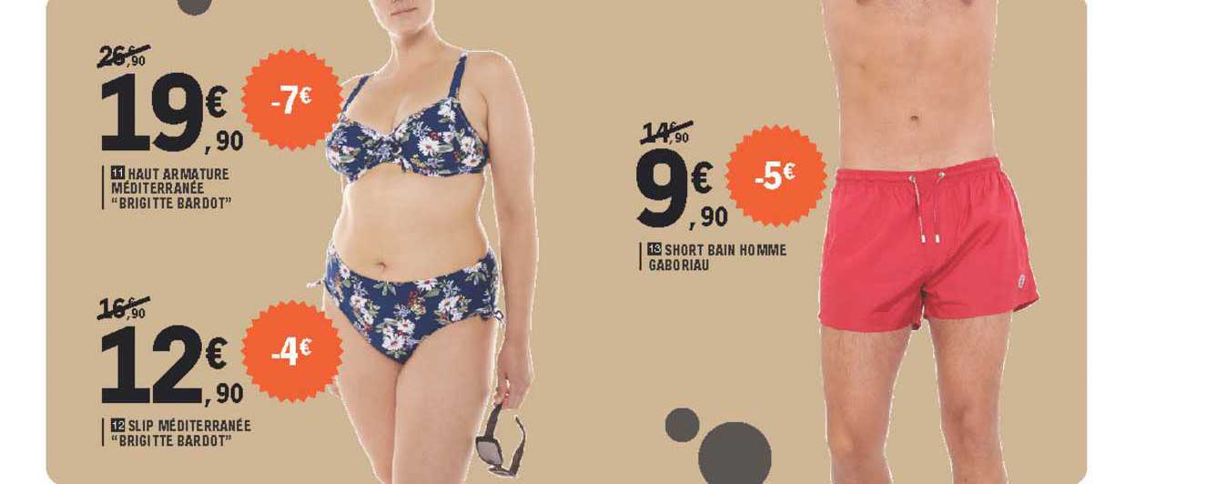 haut armature méditerranée "brigitte bardot", slip méditerranée "brigitte bardot", short bain homme gaboriau