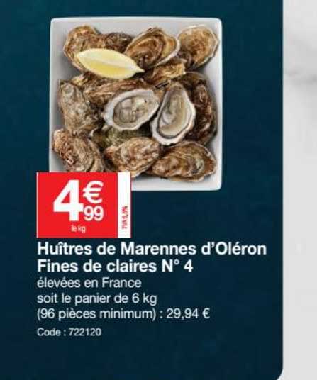 huîtres de marennes d'oléron fines de claires n°4