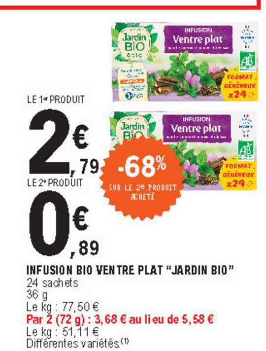 infusion bio ventre plat "jardin bio"