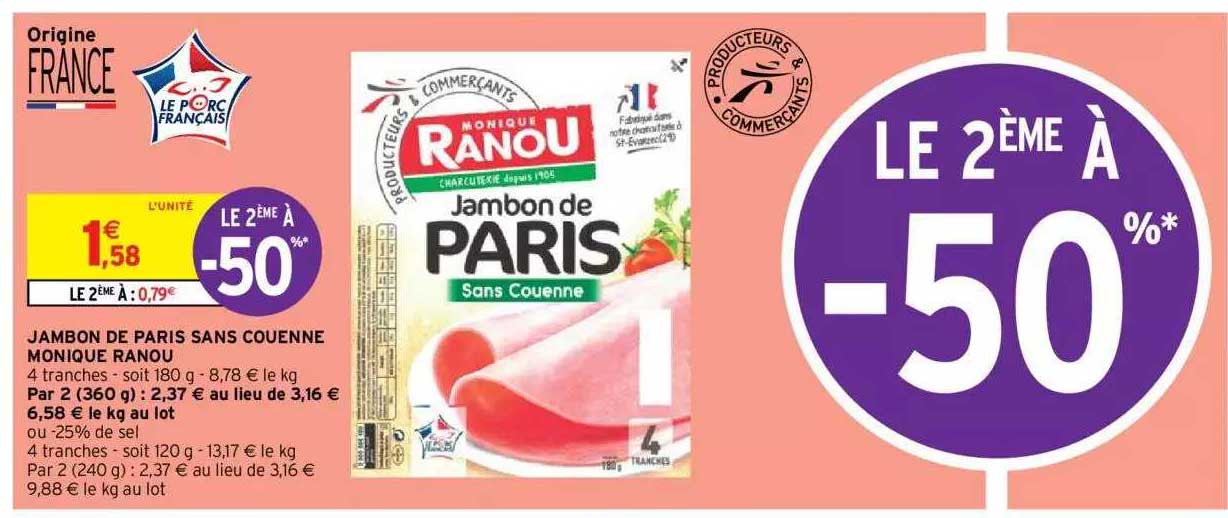 jambon de paris sans couenne monique ranou