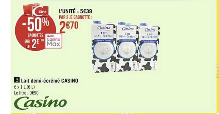 lait demi-écrémé casino