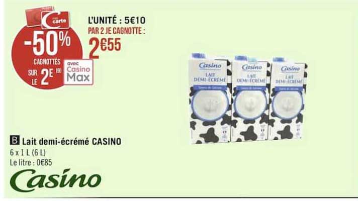 Lait Demi-écrémé Casino