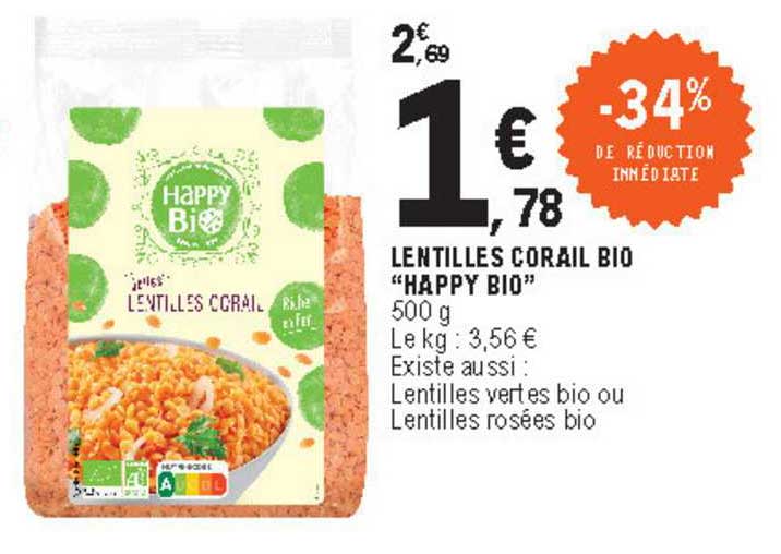 Lentilles Corail Bio "happy Bio"