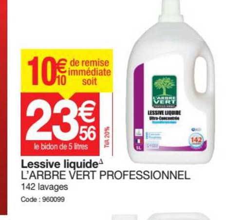 lessive liquide l'arbre vert professionnel