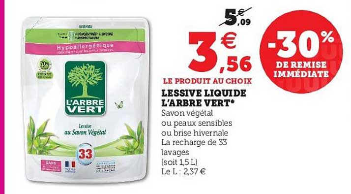 lessive liquide l'arbre vert