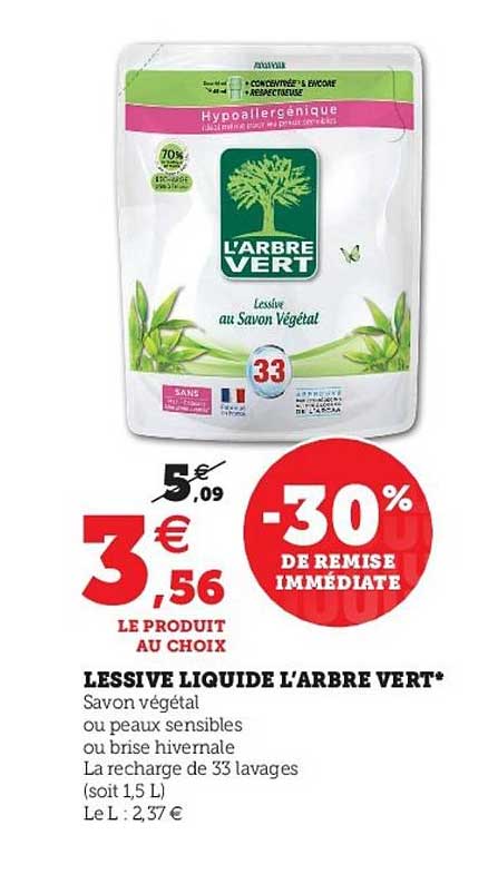 lessive liquide l'arbre verti