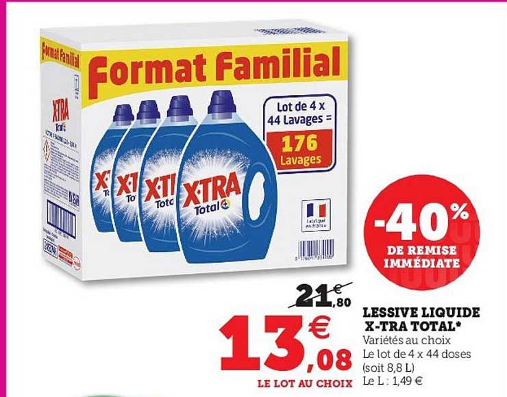 Lessive Liquide X-tra Total