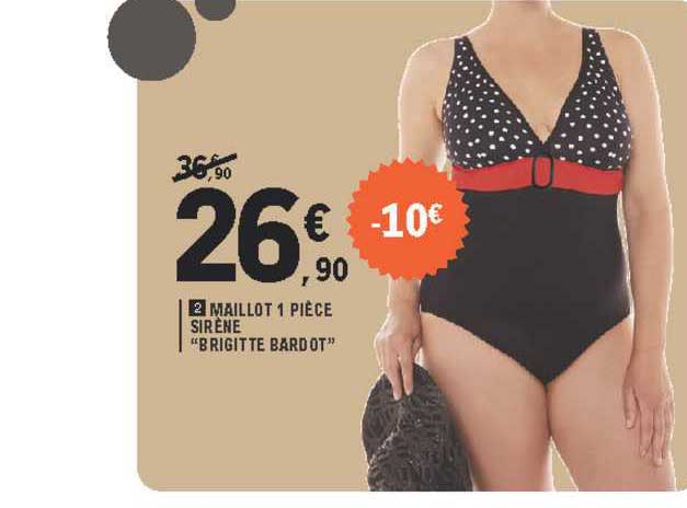 maillot 1 pièces sirène "brigitte bardot"