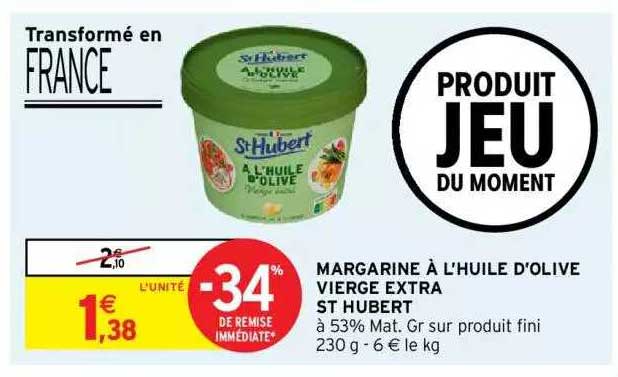 margarine à l'huile d'olive vierge extra st hubert