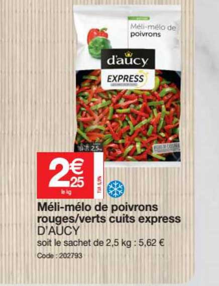 méli-mélo de poivrons rouges-verts cuits express d'aucy