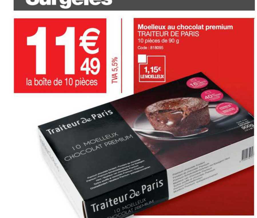 Moelleux Au Chocolat Premium Traiteur De Paris