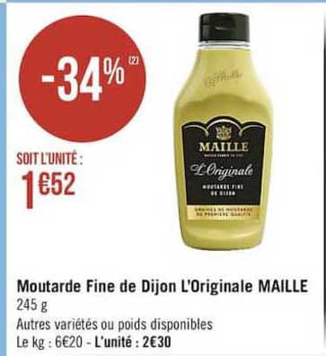 Moutarde Fine De Dijon L'originale Maille