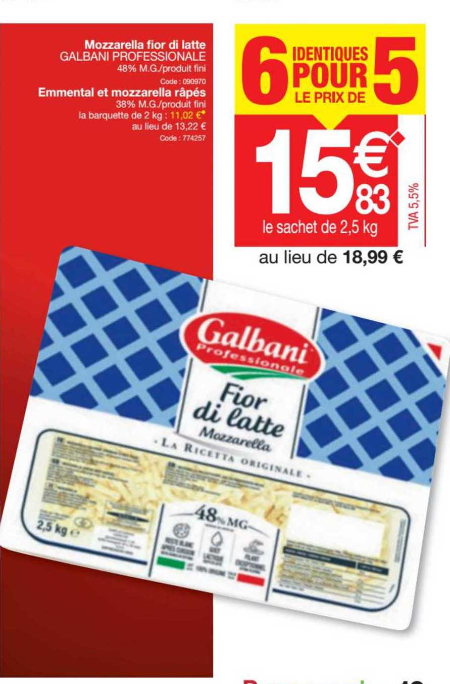 mozzarella fior di latte galbani professionale