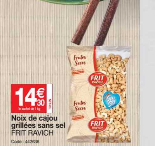 noix de cajou grillées sans sel frit ravich