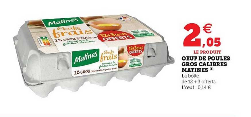 oeuf de poules gros calibres matines