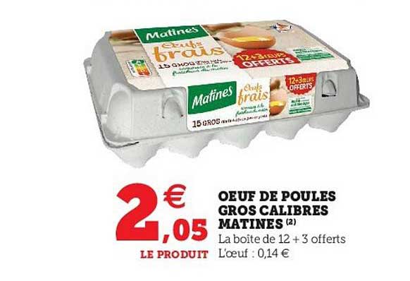 œuf de poules gros calibres matines