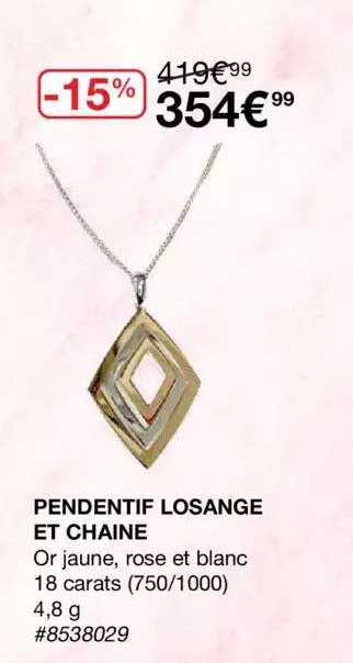 pendentif losange et chaîne