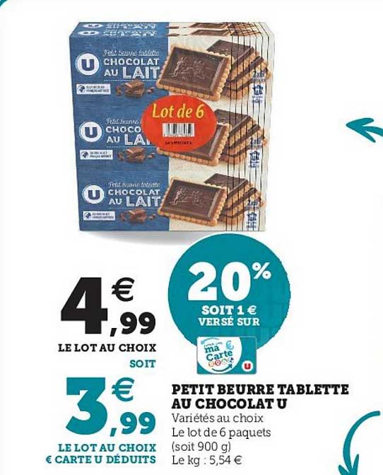 Petit Beurre Tablette Au Chocolat U
