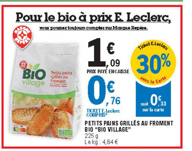 Petits Pains Grillés Au Froment Bio "bio Village"